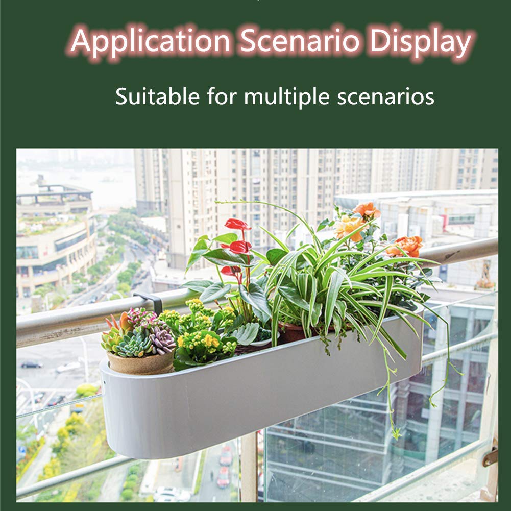 Amazon.co.jp: 吊り花プランター、バルコニー手すり植木鉢ラック、底が